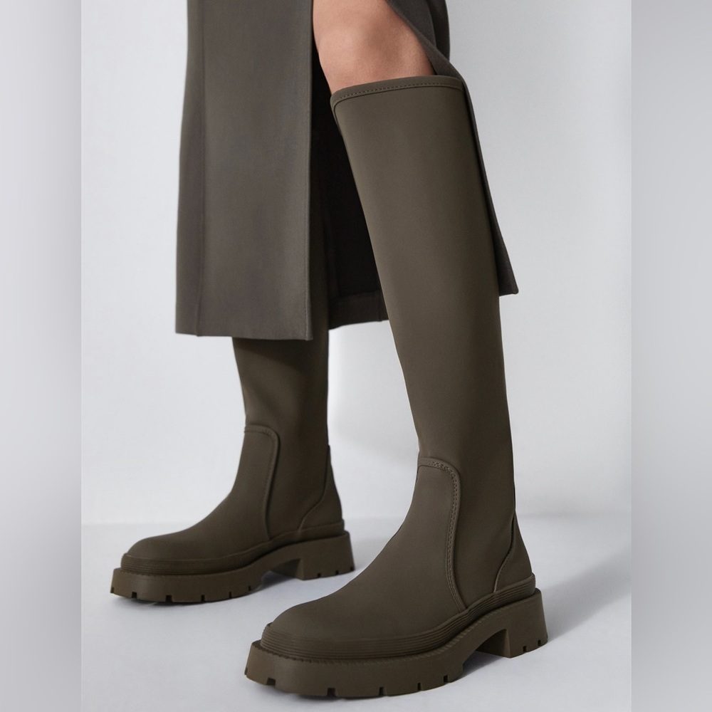 ZARA rubberized knee-high boots size 8 NEW